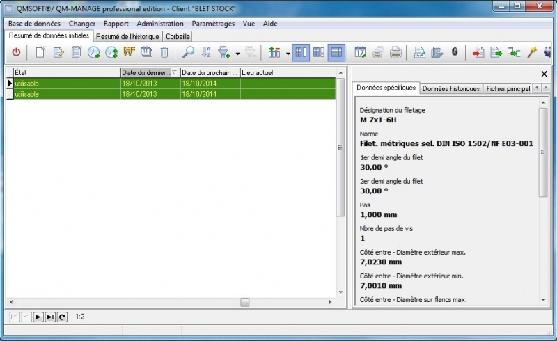 QM-MANAGE Gestion Parc de Mesure  Logiciel QM SOFT