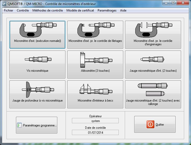 Micromètres QM-MICRO - Logiciel BLET QM SOFT