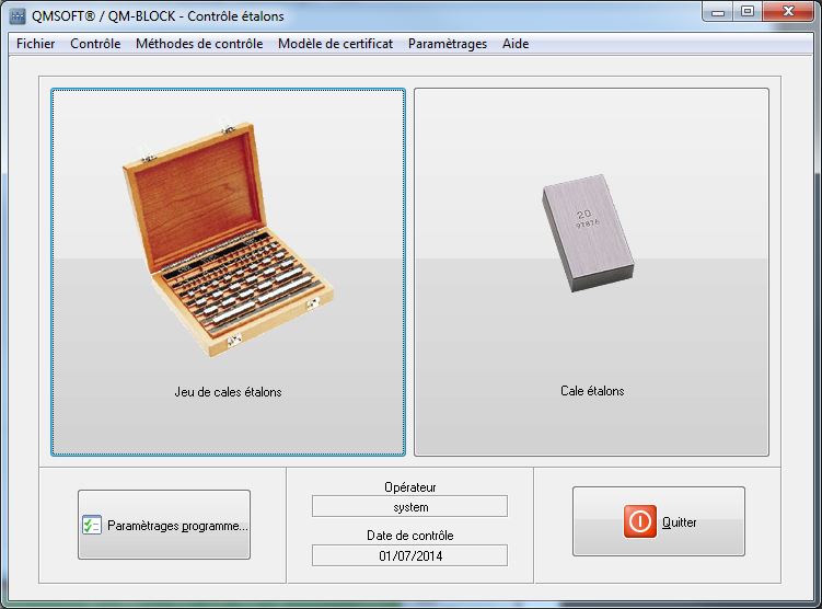 Cales Etalon QM-BLOCK - Logiciel BLET QM SOFT