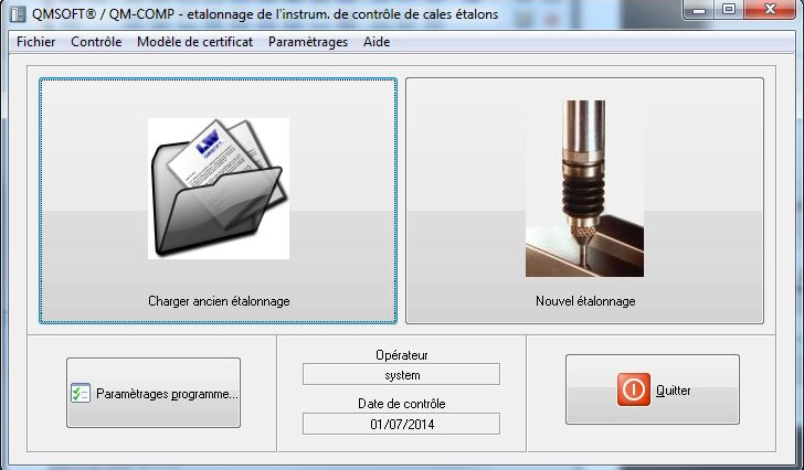 Logiciel d'Etalonnage Contrôle des Cales Etalon QM-COMP