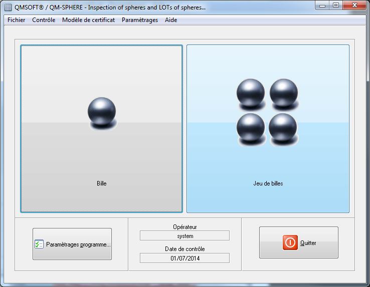 Logiciel QM-SPHERE pour Sphères