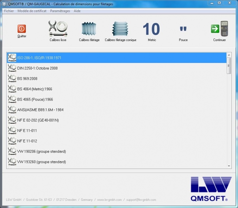 QM-GAUGECAL - Logiciel QM SOFT