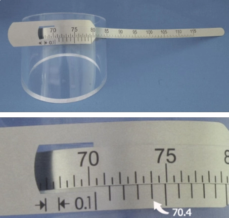 Réglet circomètre de petit diamètre extérieur