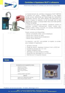 Mesure d'Epaisseur de l'Acier