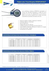 Palpeurs int�rieur trous borgnes KROEPLIN - BLET