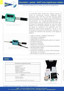 BLET - DUROMETRE POCKET BLET METAUX AVEC LOGICIEL