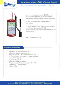 Duromtre  affichage BLET - Duromtres  mtaux