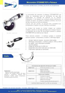 Micromtres d'Extrieur  Plateaux STEINMEYER