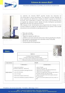 Colonne de mesure - Mtrologie BLET