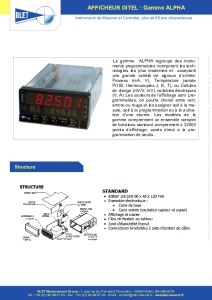 Afficheurs num�riques ALPHA de DITEL