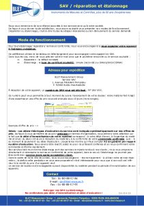 SAV Rparation et talonnage