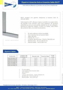 Equerres  branche forte et branche faible BLET