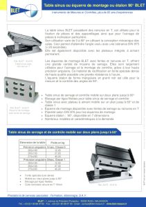 Table Sinus - Equerre de Montage - Etalon 90