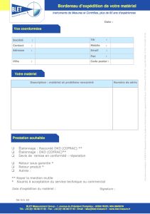 Bordereau d'expdition des appareils de mesure