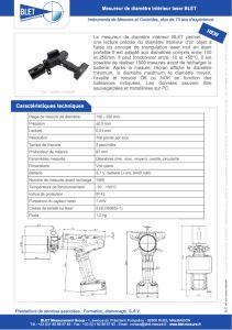 Mesure Laser de Diamtre Intrieur BLET
