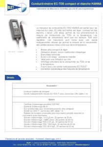 Conductivimtre EC-TDS Compact - Etanche HANNA