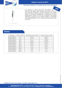 Pipette de laboratoire � volume fixe BLET