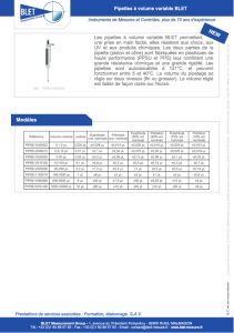 Pipette de laboratoire  volume variable BLET