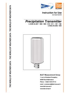 INDICATEURS DE PRECIPITATION THIES - BLET