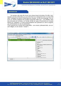 QM-MANAGE Gestion Parc de Mesure  Logiciel QM SOFT