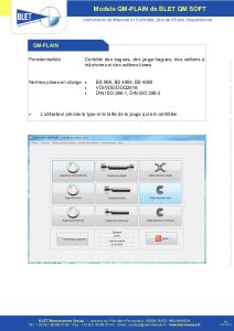 QM-PLAIN Calibres Lisses - Logiciel BLET QM SOFT