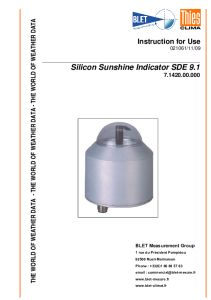 INDICATEUR DENSOLEILLEMENT SDE9.1 THIES - BLET