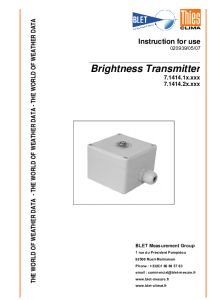 CAPTEUR DE LUMINOSITE - SENSIBILITE HUMAINE THIES - BLET
