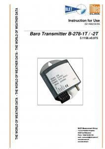 BARO TRANSMETTEUR B-278 THIES - BLET