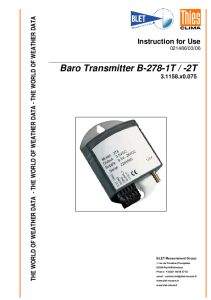 Baro-Transmetteur B-278 THIES - BLET