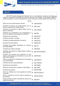 QMSOFT Prsentation des modules - BLET