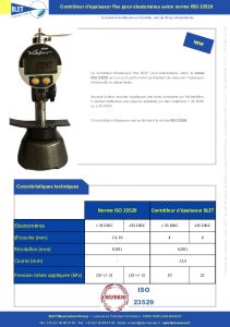 Contrleur dEpaisseur Fixe pour Elastomres - Norme ISO 23529
