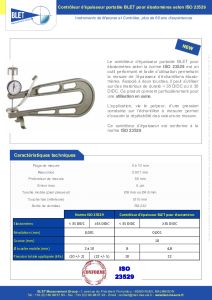 Contrleur d'Epaisseur Portable pour Elastomres - Norme ISO 23529