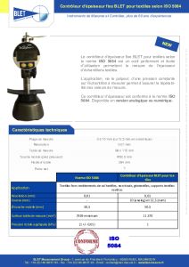 Contrleur dpaisseur fixe pour textiles - Norme ISO 5084