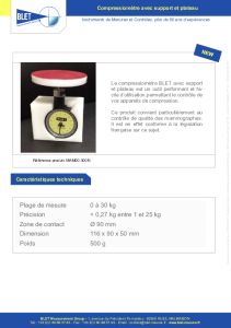 Compressiomtre avec support plateau & certificat - BLET