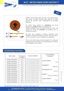Mtre Ruban Industriel Classe II et Support P