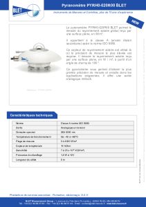 Pyranomtre PYRH0-020R00 BLET
