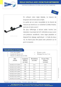 REGLES DIGITALES AVEC ZOOM POUR IMPRIMERIE