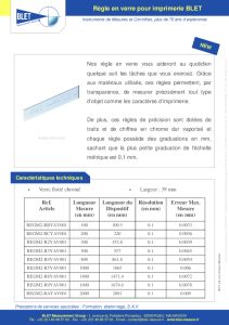 Rgles d'imprimerie en verre BLET