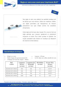 Rgles dimprimerie en verre et zoom