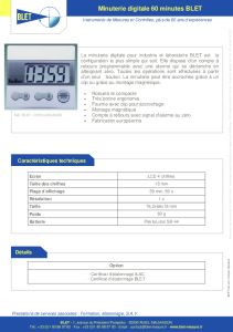 Minuterie Digitale 60 minutes BLET - Chronom�tres