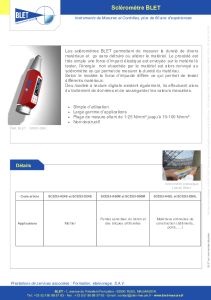 Sclromtre analogique - Mesure de duret BLET
