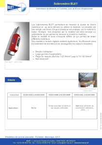 Sclromtres analogiques - Mesure et contrle BLET