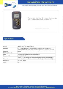 Thermomtre tanche  thermocouple type K