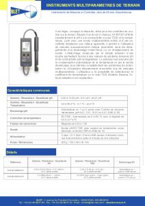 Instruments d�analyse de l�eau et thermom�trie