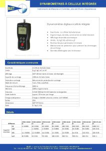 Dynamom�tres digitaux � cellule int�gr�e BLET