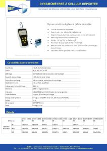 Dynamomtres digitaux  cellule dporte BLET