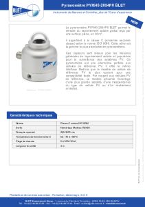 PYRANOMETRE PYRH0-2054P0 BLET