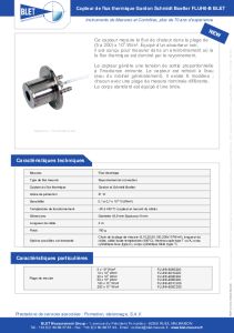 Capteur de Flux Thermique Gardon Schmidt Boelter FLUH0-B