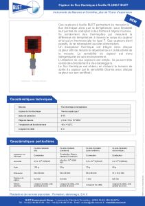 Capteur de Flux Thermique  Feuille FLUH0-F