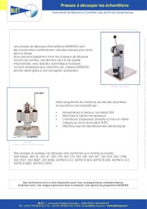 Presses SP Bareiss de dcoupe d'chantillons